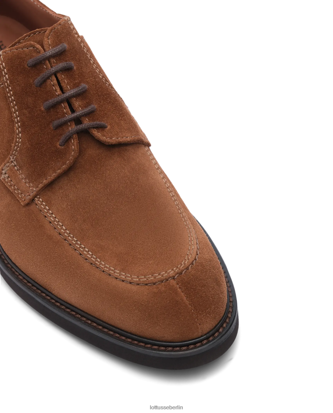 Lottusse Männer Baltimore Derby-Loafer aus Kalbswildleder 22LP0161 braun Schuhwerk