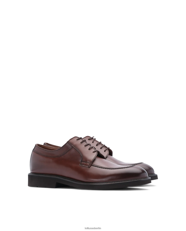 Lottusse Männer Baltimore Derby-Loafer aus hellem Kalbsleder 22LP0162 Mokka Schuhwerk