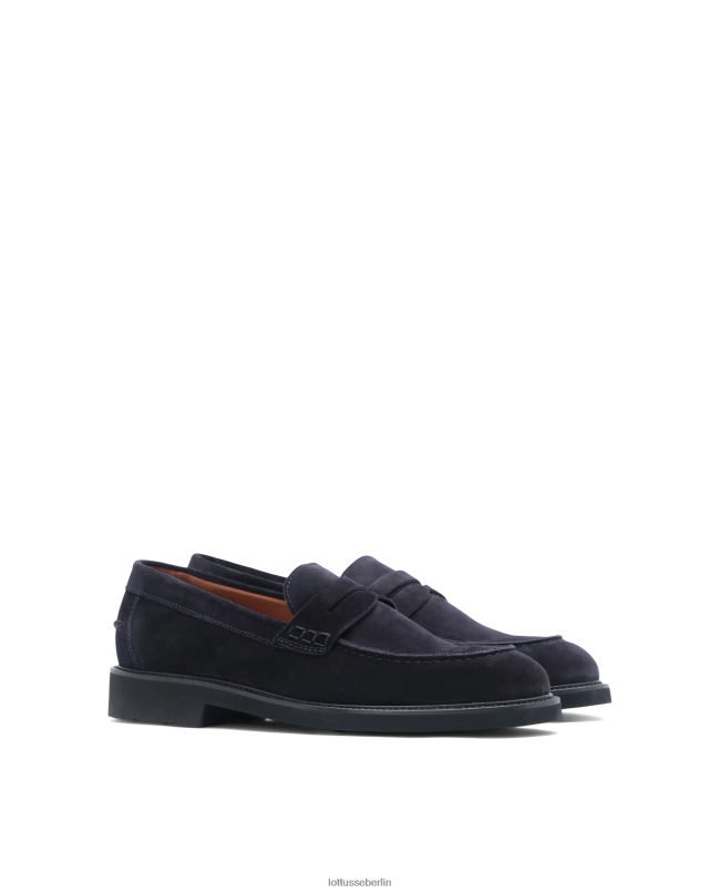 Lottusse Männer Baltimore-Loafer aus Kalbswildleder 22LP0164 Marine Schuhwerk