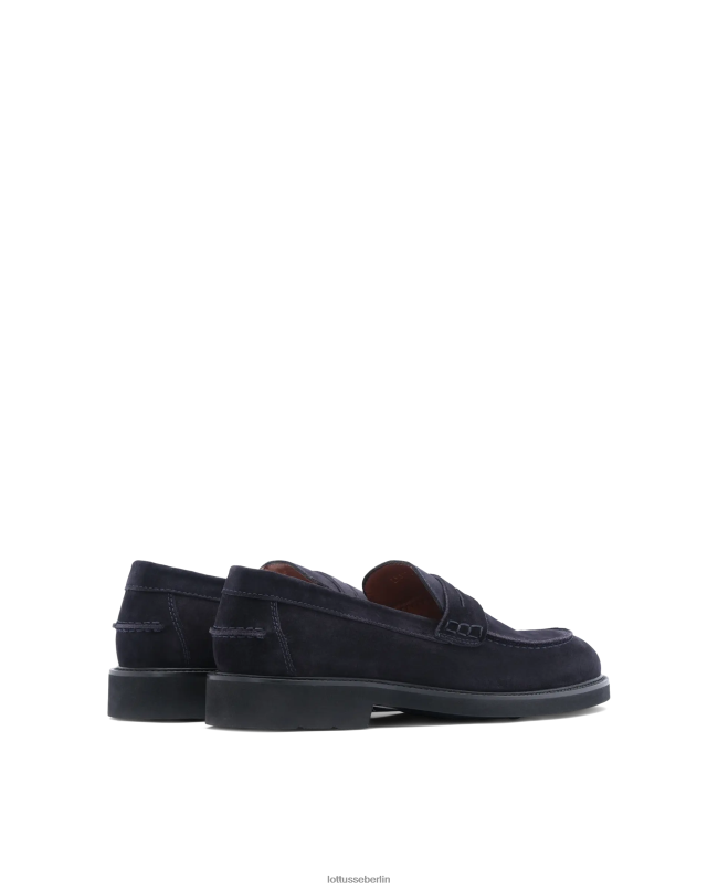 Lottusse Männer Baltimore-Loafer aus Kalbswildleder 22LP0164 Marine Schuhwerk
