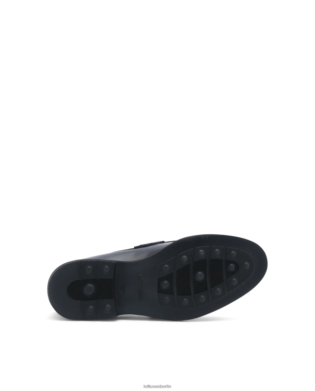 Lottusse Männer Baltimore-Loafer aus hellem Kalbsleder 22LP0163 Schwarz Schuhwerk