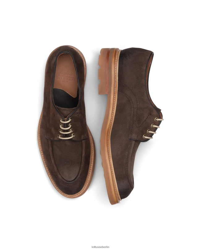 Lottusse Männer Bonaire Deer Wildleder-Derby-Loafer 22LP043 Mokka Schuhwerk