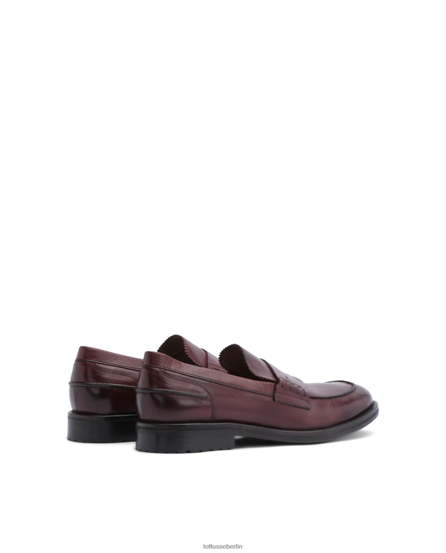 Lottusse Männer Burgunderrote Orwell-Kalbsleder-Loafer 22LP0168 kastanienbraun Schuhwerk
