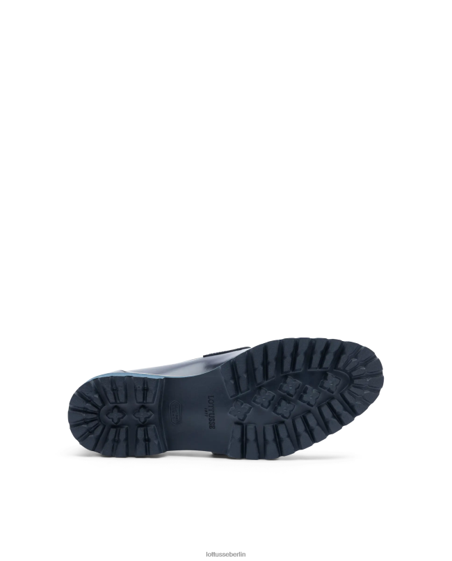 Lottusse Männer Covent-Loafer aus hellem Kalbsleder 22LP091 Marineblau Schuhwerk