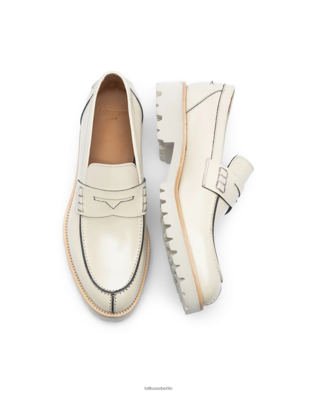 Lottusse Männer Covent-Loafer aus hellem Kalbsleder 22LP092 Beige Schuhwerk