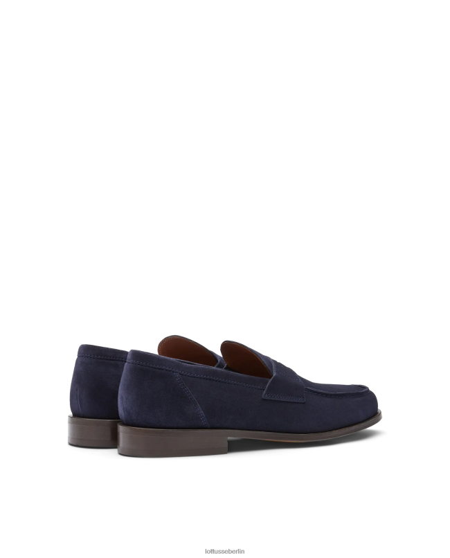 Lottusse Männer Daytona Wildleder-Kalbs-Loafer 22LP063 Marineblau Schuhwerk