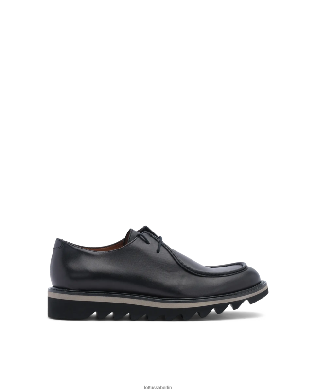 Lottusse Männer Dublin-Derby-Loafer aus Kalbsleder mit Keilabsatz 22LP0180 Schwarz Schuhwerk