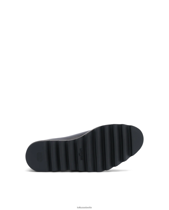 Lottusse Männer Dublin-Derby-Loafer aus Kalbsleder mit Keilabsatz 22LP0180 Schwarz Schuhwerk