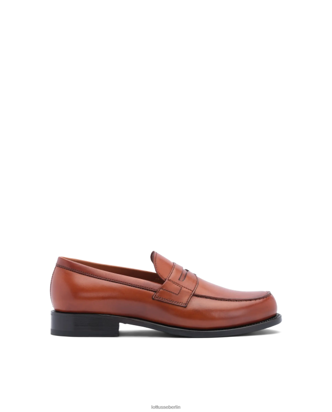 Lottusse Männer Loafer aus Anilin-Kalbsleder in Kingstown-Kruste 22LP044 braun Schuhwerk