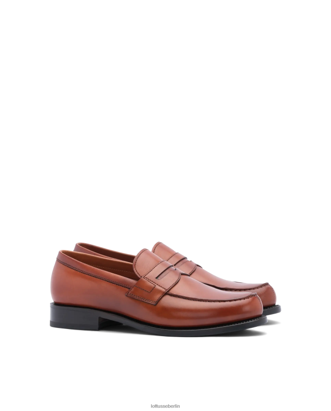 Lottusse Männer Loafer aus Anilin-Kalbsleder in Kingstown-Kruste 22LP044 braun Schuhwerk