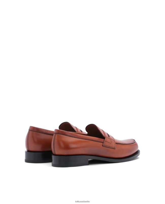 Lottusse Männer Loafer aus Anilin-Kalbsleder in Kingstown-Kruste 22LP044 braun Schuhwerk