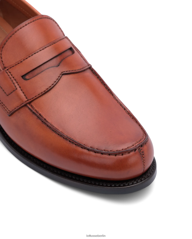 Lottusse Männer Loafer aus Anilin-Kalbsleder in Kingstown-Kruste 22LP044 braun Schuhwerk