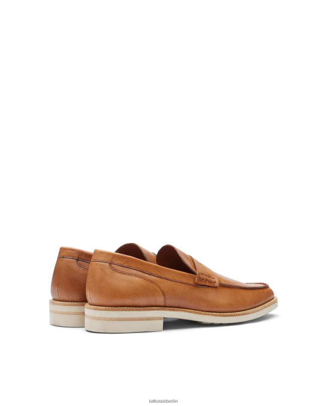 Lottusse Männer „Venice Brush of Embossy“-Loafer aus Kalbsleder 22LP082 braun Schuhwerk
