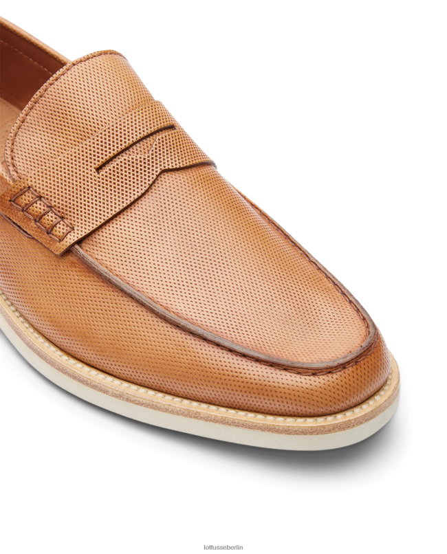 Lottusse Männer „Venice Brush of Embossy“-Loafer aus Kalbsleder 22LP082 braun Schuhwerk