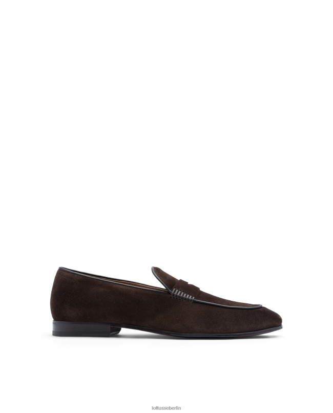 Lottusse Männer Verona Wildleder-Kalbs-Loafer 22LP077 Mokka Schuhwerk