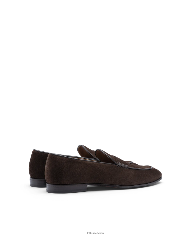 Lottusse Männer Verona Wildleder-Kalbs-Loafer 22LP077 Mokka Schuhwerk