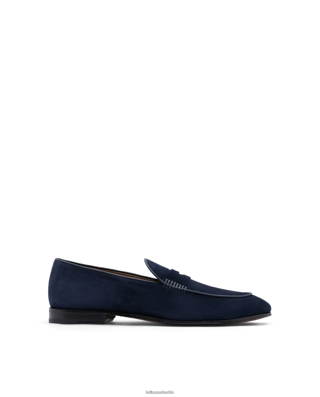 Lottusse Männer Verona Wildleder-Kalbs-Loafer 22LP078 Marineblau Schuhwerk