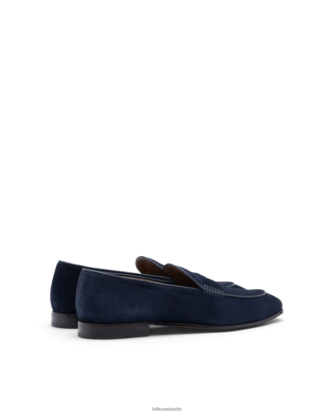 Lottusse Männer Verona Wildleder-Kalbs-Loafer 22LP078 Marineblau Schuhwerk