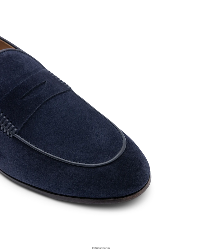 Lottusse Männer Verona Wildleder-Kalbs-Loafer 22LP078 Marineblau Schuhwerk