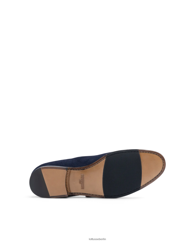 Lottusse Männer Verona Wildleder-Kalbs-Loafer 22LP078 Marineblau Schuhwerk