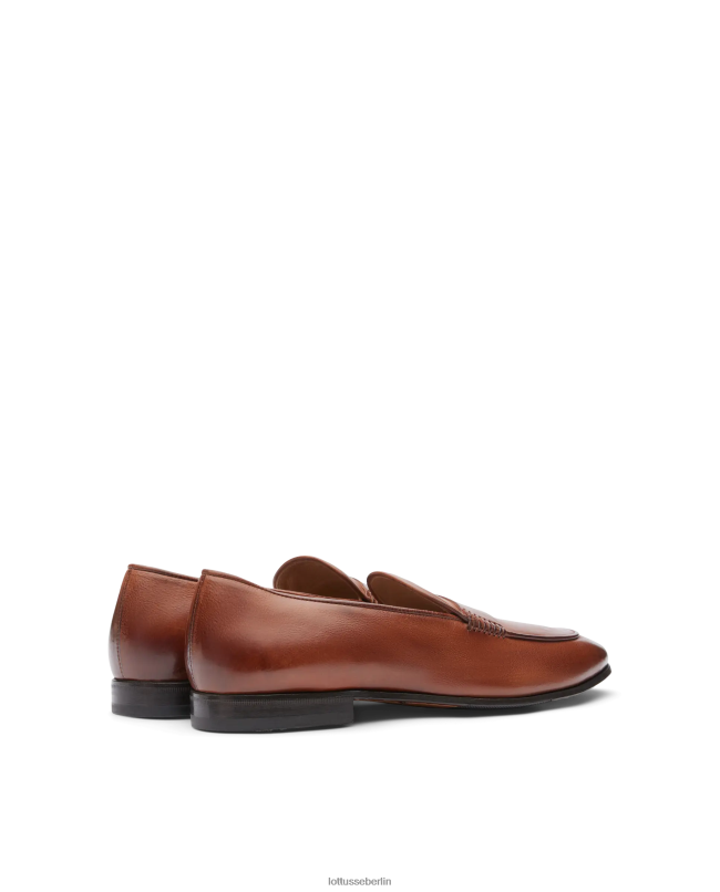 Lottusse Männer Verona bürstet Kalbsleder-Slipper ab 22LP076 braun Schuhwerk