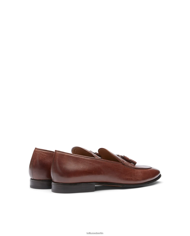 Lottusse Männer Verona bürstet Kalbsleder-Slipper ab 22LP087 Mokka Schuhwerk
