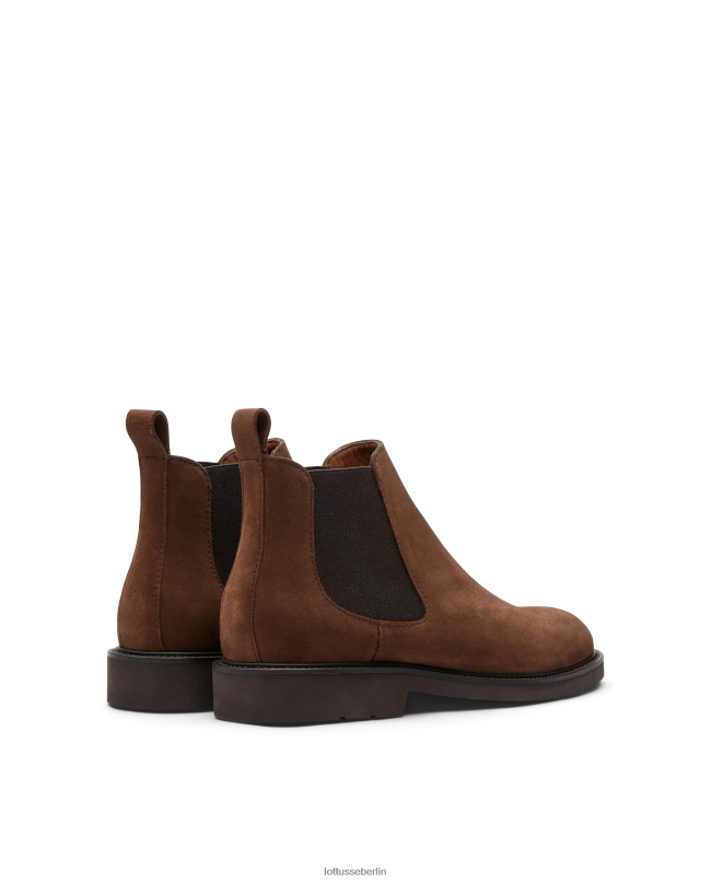 Lottusse Männer Baltimore-Stiefel aus Kalbsveloursleder mit Gummizug 22LP0155 braun Schuhwerk