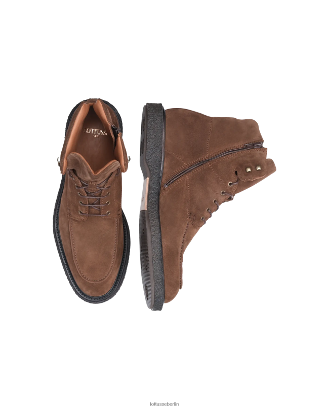 Lottusse Männer Brisbane-Stiefel aus Kalbswildleder mit Reißverschluss 22LP0183 braun Schuhwerk