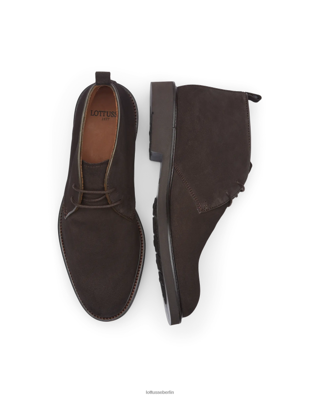Lottusse Männer Baltimore Wildleder-Kalbsstiefeletten 22LP020 Mokka Schuhwerk