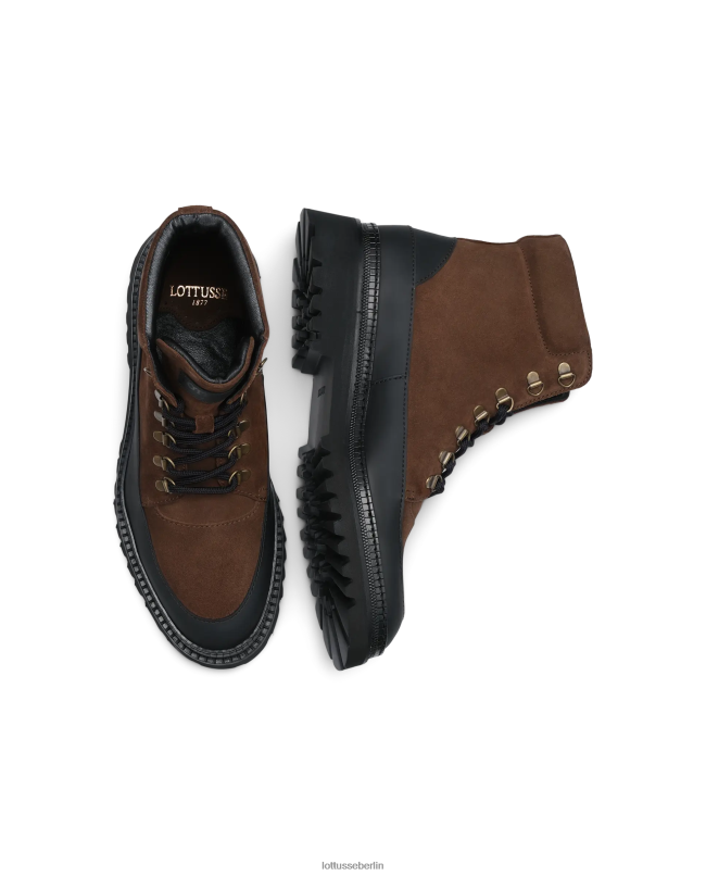 Lottusse Männer Covent-Schnürstiefel aus Kalbsleder 22LP0176 braun Schuhwerk