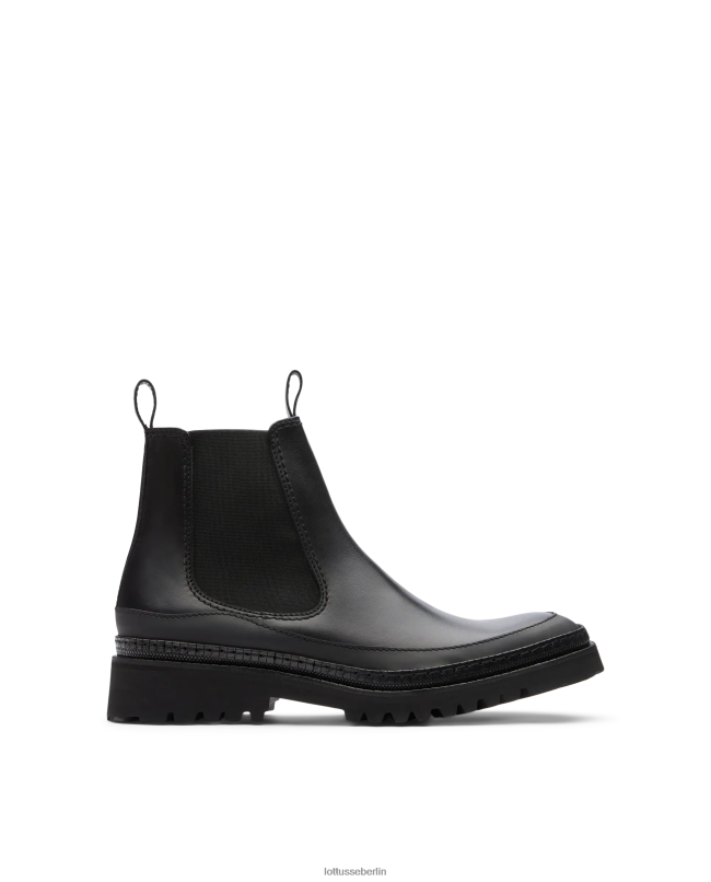 Lottusse Männer Covent-Stiefeletten aus weichem Kalbsleder 22LP0177 Schwarz Schuhwerk