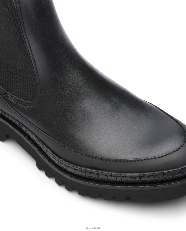 Lottusse Männer Covent-Stiefeletten aus weichem Kalbsleder 22LP0177 Schwarz Schuhwerk