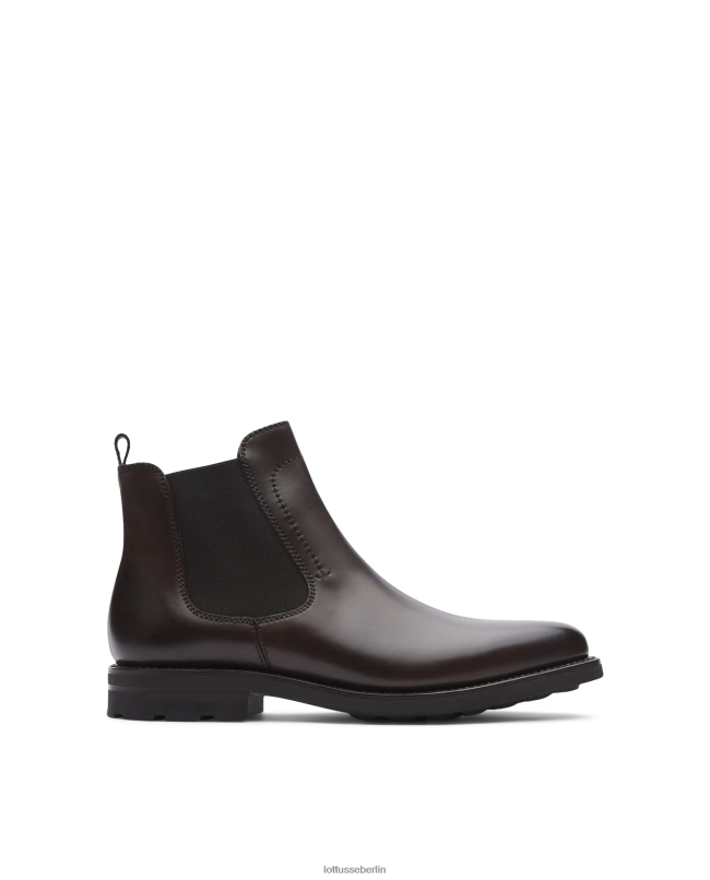Lottusse Männer Hochwertige Crust-Stiefeletten aus Anilin-Kalbsleder 22LP049 Mokka Schuhwerk