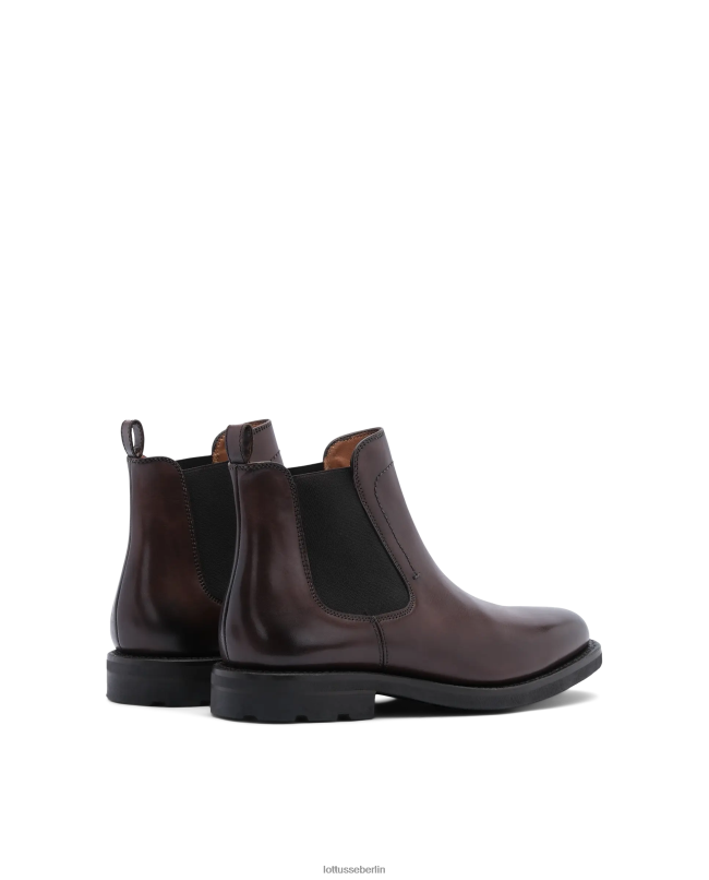 Lottusse Männer Hochwertige Crust-Stiefeletten aus Anilin-Kalbsleder 22LP049 Mokka Schuhwerk