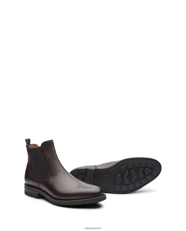 Lottusse Männer Hochwertige Crust-Stiefeletten aus Anilin-Kalbsleder 22LP049 Mokka Schuhwerk