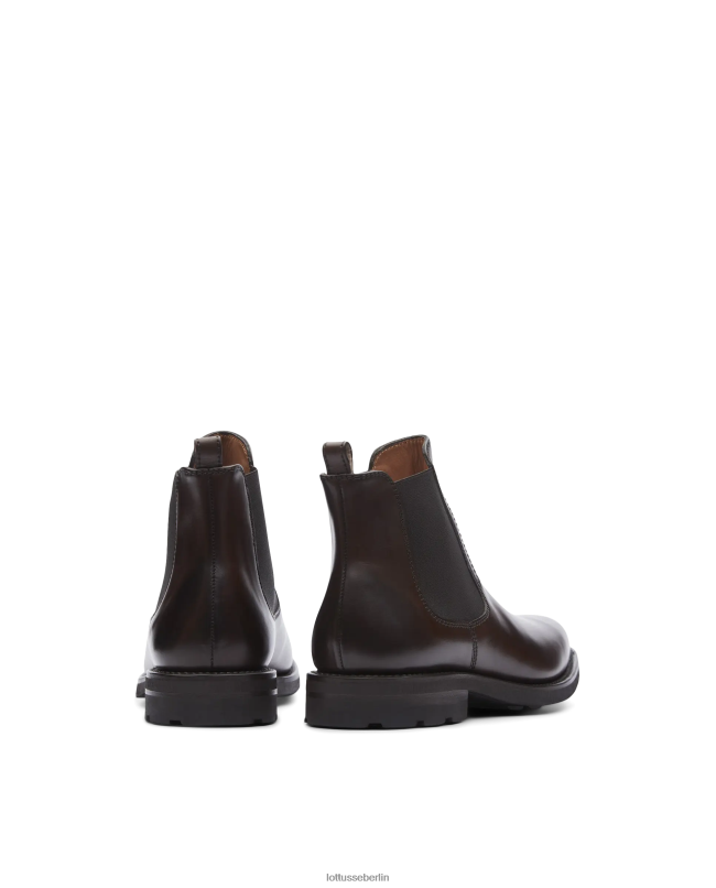 Lottusse Männer Hochwertige Crust-Stiefeletten aus Anilin-Kalbsleder 22LP049 Mokka Schuhwerk