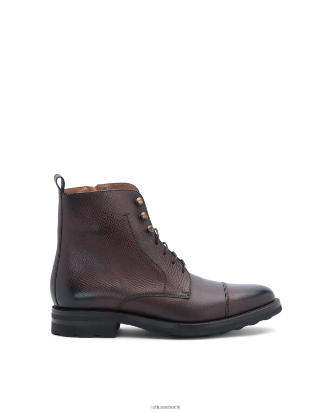 Lottusse Männer Hochwertige, weiche Stiefeletten aus Kalbsleder 22LP0129 Mokka Schuhwerk