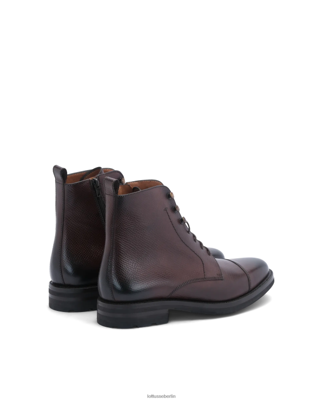 Lottusse Männer Hochwertige, weiche Stiefeletten aus Kalbsleder 22LP0129 Mokka Schuhwerk
