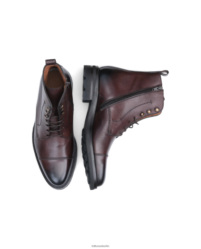 Lottusse Männer Hochwertige, weiche Stiefeletten aus Kalbsleder 22LP0129 Mokka Schuhwerk