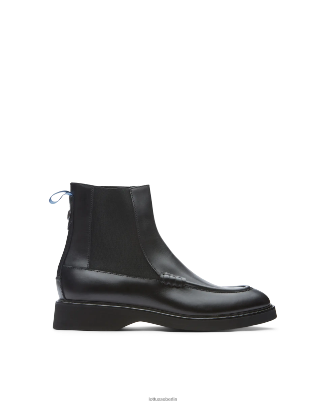 Lottusse Männer Luca Brush Off Kalbsleder-Stiefeletten 22LP0172 Schwarz Schuhwerk