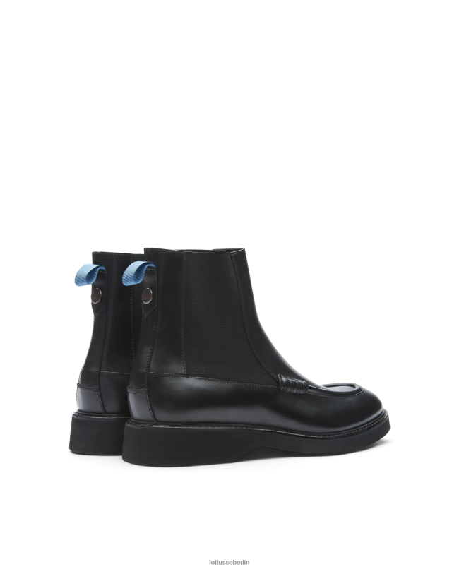 Lottusse Männer Luca Brush Off Kalbsleder-Stiefeletten 22LP0172 Schwarz Schuhwerk