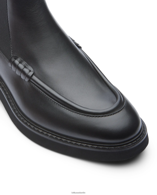 Lottusse Männer Luca Brush Off Kalbsleder-Stiefeletten 22LP0172 Schwarz Schuhwerk