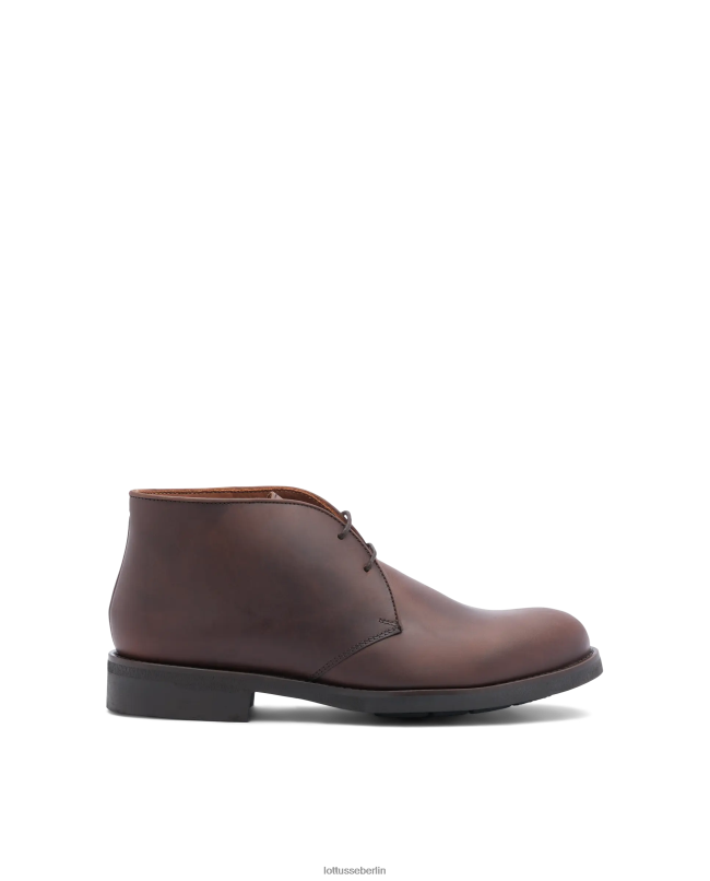 Lottusse Männer Niedrige Chelsea-Stiefeletten aus gewachstem Kalbsleder 22LP0186 braun Schuhwerk