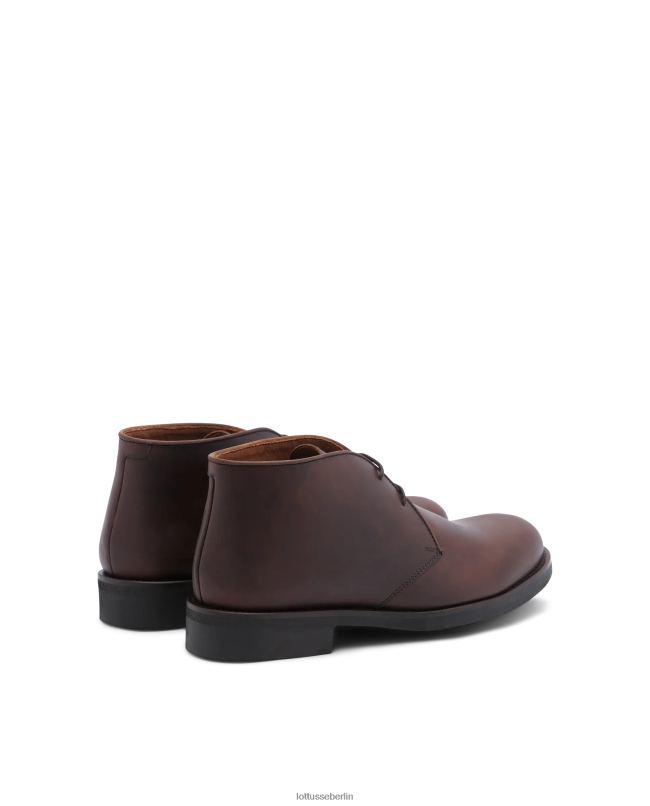 Lottusse Männer Niedrige Chelsea-Stiefeletten aus gewachstem Kalbsleder 22LP0186 braun Schuhwerk