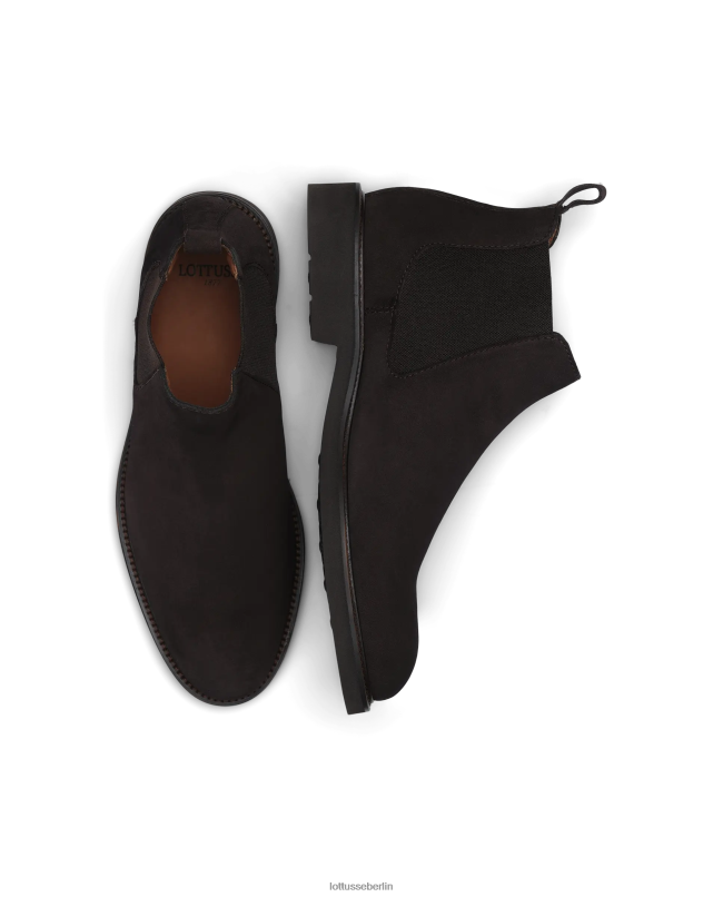Lottusse Männer Stiefeletten aus Baltimore-Kalbswildleder 22LP0156 Mokka Schuhwerk