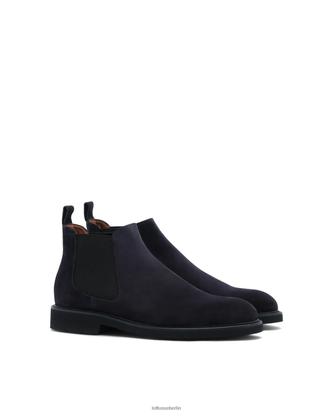 Lottusse Männer Stiefeletten aus Baltimore-Kalbswildleder 22LP0157 Marine Schuhwerk