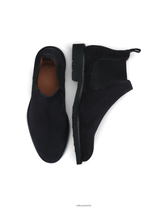Lottusse Männer Stiefeletten aus Baltimore-Kalbswildleder 22LP0157 Marine Schuhwerk