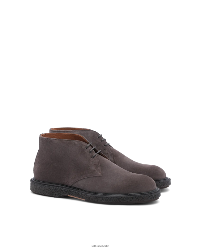 Lottusse Männer Stiefeletten aus Brisbane-Kalbswildleder 22LP0182 grau Schuhwerk