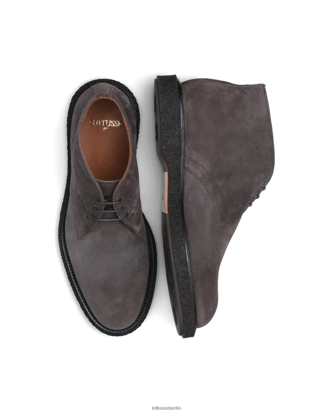 Lottusse Männer Stiefeletten aus Brisbane-Kalbswildleder 22LP0182 grau Schuhwerk