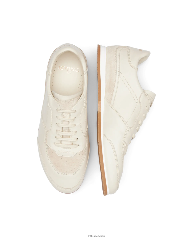 Lottusse Männer Mancor-Sneaker aus weichem Kalbsleder 22LP0114 cremefarben Schuhwerk